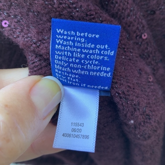 Apt. 9 Sequined Tunic Sweater w/ Removable Cowlneck - Mulberry - Picture 15 of 16